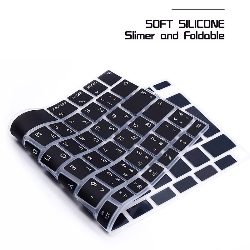 HRH Ultra Thin Russian Language Silicone Keyboard Cover Skin for MacBook Air 13 Inch 2020 with Touch ID (MODLE A2179 and A2337 M1 Chip,UK/EU Layout) Keyboard Accessories Protector - Image 4